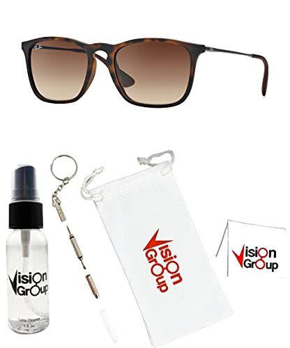 Ray-Ban RB4187 Chris Square Sunglasses + Vision Group Accessories Bundle2