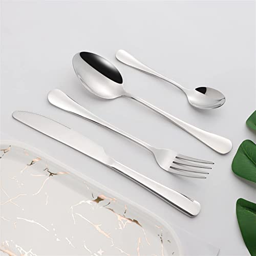 Ménagère 24 pièces en acier inoxydable miroir : service de table élégant et durable