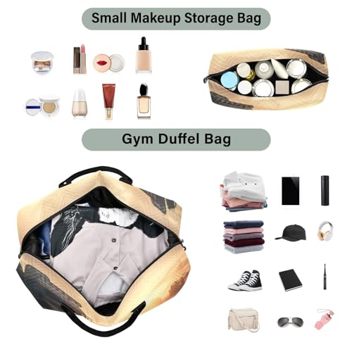 Large Travel Duffel Bag, Car and Sunset Sports Tote Gym Bag, Shoulder Weekender Overnight Bag for Women Men, Carry On Luggage with Toiletry Bags4