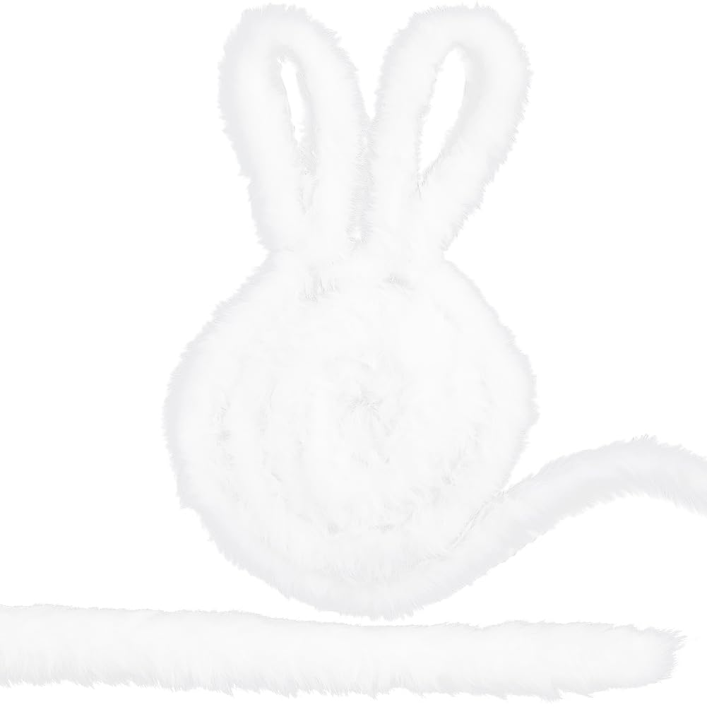 GORGECRAFT 16ft Christmas Faux Fur Ribbon Trim 3cm White Fluffy Faux Fur Strips Artificial Rabbit Fur Crafts Sewing Trimmings Furry Ribbon for Costume Accessories Christmas Tree Winding Garlands
