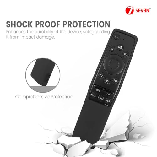 Image of 7SEVEN Compatible with Samsung Tv Remote Cover Suitable Model BN59-01XXXX Series Case to Protect Remote Control from Physical Damage, Ensure Smart Remote with 3 Hotkeys at Last Row Only Fit (Black)