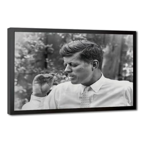 Toile John F Kennedy JFK avec cadre suspendu de qualité supérieure