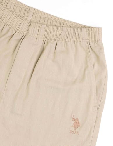 Image of U.S. POLO ASSN. Mens OELP8 Relaxed Fit Cotton Linen Lounge Pants