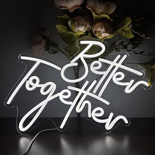 Image of Ulalaza LED Neon Sign Night Light for Wall Party Decor Bedroom Room Bar Wedding Home Birthday Art Decoration Christmas with USB Chain Light modulator 5v (lets party blue)