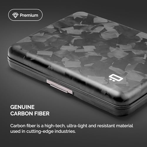 ÖGON -DESIGNS- Forged carbon fiber wallet, Large capacity with metal lock, RFID Protection against fraud & demagnetization, Smart Case Oslo Large model4