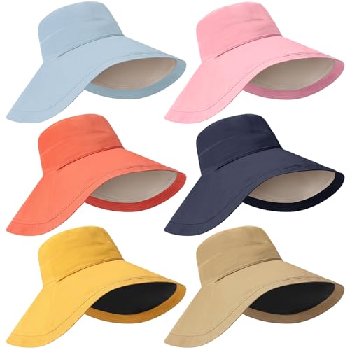 Sombrero de ala ancha reversible para mujer 6 pzas miniatura 1