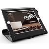 Pinikox Retail Kiosk Tablet Stand Compatible with 10.2 inch iPad 9th 8th 7th Gen, Business Desktop POS iPad Stand, Anti-Theft Lock, 360° Swivel Base, Metal, Black