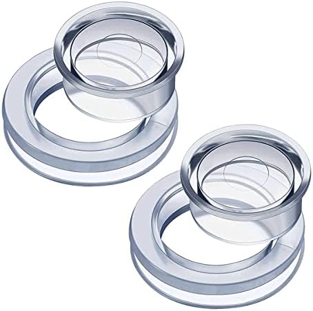 Ehiog Patio Table Umbrella Hole Ring and Cap Set, 2 Inch Silicone Transparent Umbrella Hole Ring Plug and Cap Set for Outdoor Patio Garden Beach Table Umbrella Plug (Translucent - 2 Set)