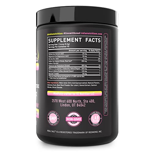 Véla Electrolyte Powder Recovery Drink + Energy (90 Servings | Lemon Berry) W Real Salt +Bcaas Sugar Free Electrolyte Supplement W Potassium Zinc & Magnesium For Hydration - Keto Electrolytes #TOP2