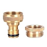Material: conector de manguera de agua roscado, está hecho de latón macizo, duradero y no se oxida, larga vida útil en comparación con los accesorios de manguera de plástico.