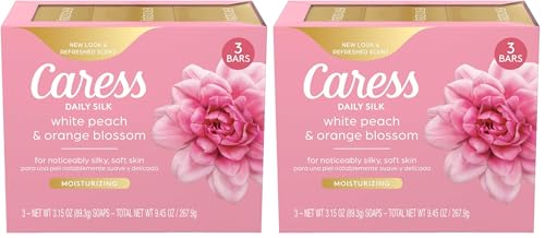 Image of Caress Beauty Bar Soap For Noticeably Silky Soft Skin Daily Silk Extract and Floral Oil Essence 3.15 oz,(Pack of 6)