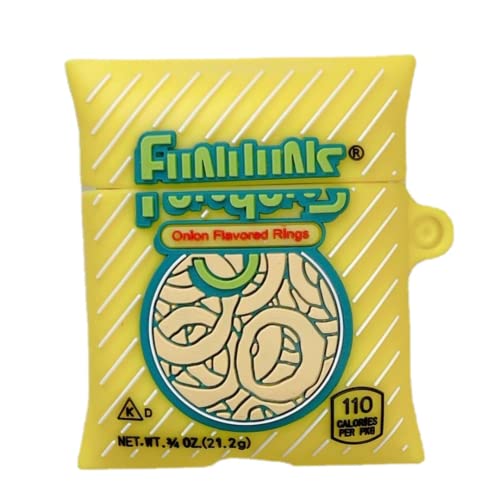 HENJI Case for Airpods 1&2, Soft PVC 3D Cute Funny Cartoon Food Design Kawaii Airpods Cover Case with Hook, Cool Cute Unique for Kids Teens Boys Girls (funyun)
