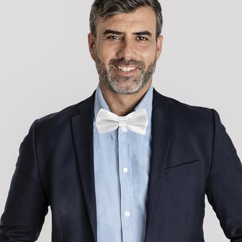 Set de pajarita y fajín para hombre GLEAVI negro y blanco miniatura 5