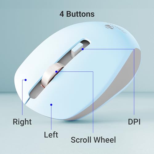 Image of ZEBRONICS Zeb-Jaguar Wireless Mouse, 2.4GHz with USB Nano Receiver, High Precision Optical Tracking, 4 Buttons, Plug & Play, Ambidextrous, for PC /Mac /Laptop (Light Blue+Grey)