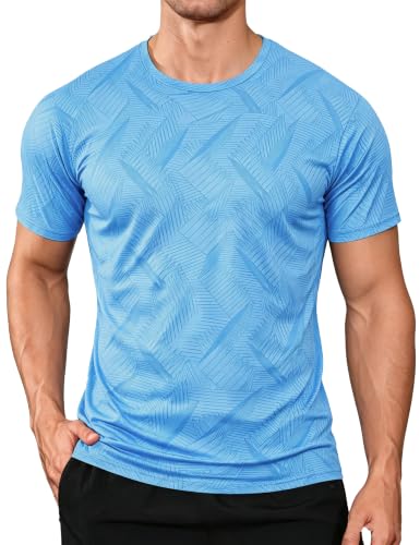 Image of APTRO Men's Workout Shirts Quick Dry Athletic Gym T-Shirts - Moisture Wicking Short Sleeve Performance Running Tees for Men