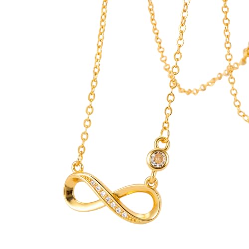 Collier symbole de l'infini, cadeau délicat pour maman et fille en cuivre