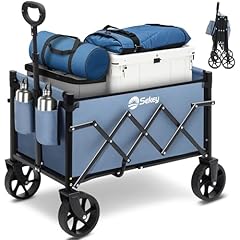 Sekey Carrello pieghevole 70Litri 80KG Portata Leggero e Compatto per Spesa Campeggi，Manico Regolabile，Campeggio 4029 Mini, Blu