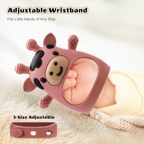 Image of 2 Pack Baby Teething Toys for 3-6 6-12 Months, Food Grade Silicone Infant Teether Mitten, Baby Essentials Teething Relief, Newborn Essentials Chew Toys for Sucking Needs