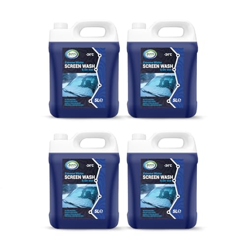 JOVS Screenwash 4x 5L Concentrate - Powerful De-Icer & Windscreen Cleaner (-24°C) | All-Season Antifreeze Screenwash for Cars, Smear-Free, Paint-Safe, Bug Remover, Streak-Free Cleaning Solution 20 L.