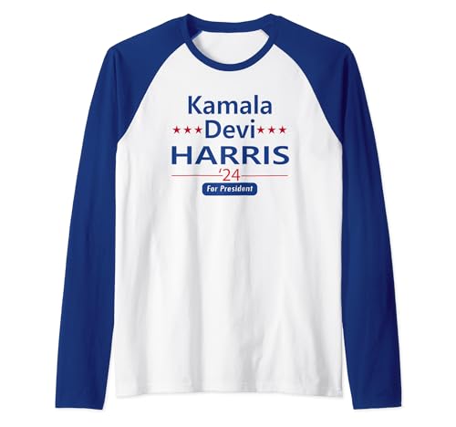 Retro Harris 2024 Kamala Devi para regalo presidente Camiseta Manga Raglan