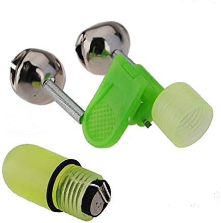 YYGIFT Set of 20 LED Twin Bells Fishing Tackle Night Sea Fishing Rod LED Light Clip with Twin Bells Ring Fishing Bite Alarm Indicator On Fishing Rod