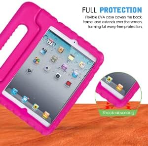 HDE Kids Case for iPad Mini 2 3 -Shock Proof Rugged Heavy Duty Impact Resistant Protective Cover Handle Stand for Apple iPad Mini 1 2 3 Retina (Purple Pink)