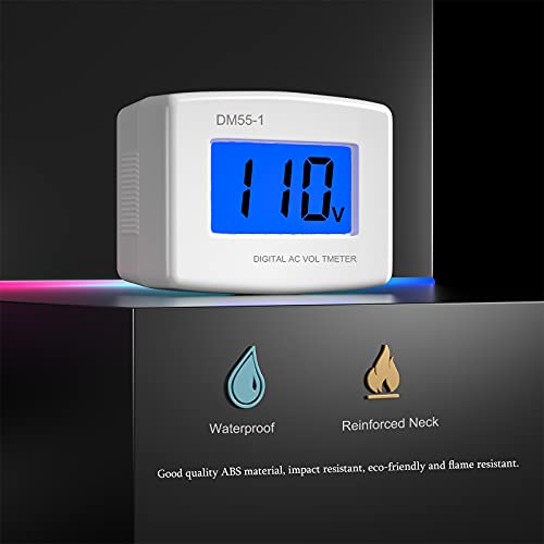 Eversame Flat Us Plug Ac 80-300V Lcd Digital Voltmeter Voltage Measuring Monitor, Ac 110V 220V Voltage Panel Power Line Volt Test Monitor Gauge Meter For Household Plug Into Outlet To Measure Voltage #TOP3