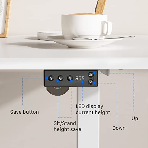 Gibbon Mounts Electric Standing Desk, Whole Piece Standing Desk 48 X 24 Inches, Sit Stand Desk, Stand Up Desk For Home Office Study Height Adjustable, Quick Assembly, White #TOP4