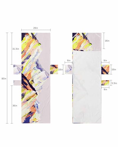 Mountains Purple Beach Lounge Chair Towel Cover, Soft Chaise Lounge Towel with Side Pockets Patio Pool Chairs Cover for Beach/Pool Sunbathing 29x85 Abstract Smear Art Minimalist Painting
