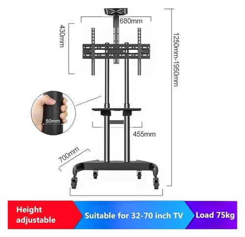 Base móvil para TV con ruedas y estantes miniatura 2