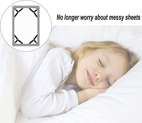 Tuyeabc Bed Sheet Holder Straps, Triangle Adjustable Elastic Fitted Sheet Clips, 3 Way Sheets Corner Straps Grippers Fasteners Suspenders Heavy Duty For Bedding Sheets (8Pcs_Black) #TOP4