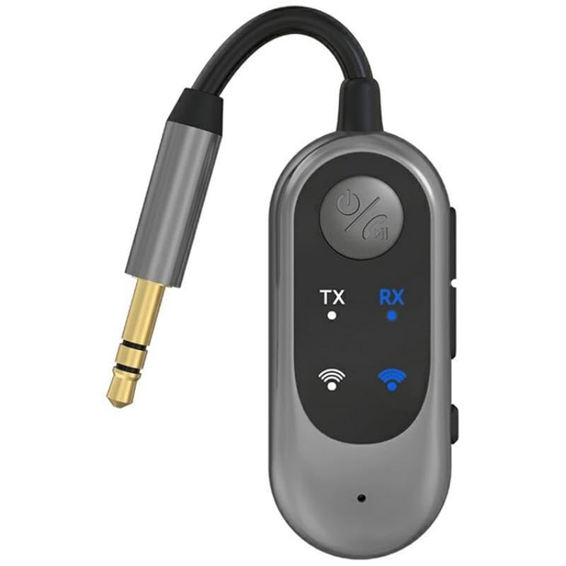 WISTAR Bluetooth 5.3 Transmitter Adapter Car Airplane Wireless Bluetooth Receiver Transmitter 2 in 1 Dual Pairs Earbuds for AirPods, Bluetooth AUX Jack 3.5 mm Audio for Flight/TV/Stereo/Gym-image-38