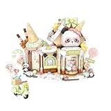 HOUXIPUPY Mini Ice-Cream Store Building-Blocks Set- City Town Modular Ice Cream Shop House Model Construction Building Blocks Creator Collection Set 884 PCS for Adults