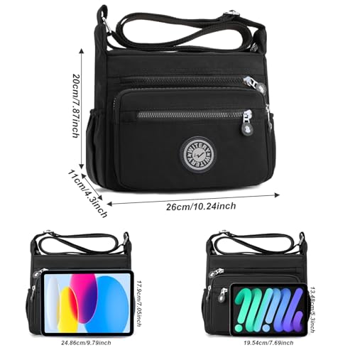 Bolso cruzado de nylon para mujer, impermeable y ligero miniatura 3
