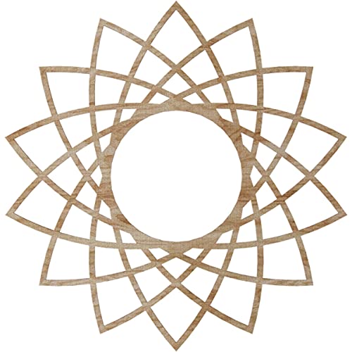 Image of Ekena Millwork 26 inchOD x 10 inchID x 3 /8 inchT Eleanor Wood Fretwork Pierced Ceiling Medallion, Red Oak