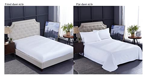 Mmllzel Soft 4Pcs Bedding Set Yarn Dyed Jacquard Duvet Cover Bed Sheet Pillowcases Queen King (Color : Flat, Size : King) #TOP6