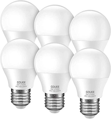 Govee LED Light Bulbs, 3W G40 LED Bulbs Equivalents to 25 Watt Light Bulbs, 2700K Warm White LED Light Bulbs with E26 Screw Base for Bedroom, Refrigerator, Chandelier, 6 Pack #1