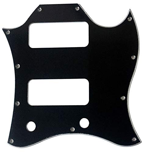 �M�^�[�s�b�N�K�[�h For US Gibson SG P90 Without Pickup Mounting Holes Guitar Pickguard Scratch Plate (3�v���C�u���b�N)