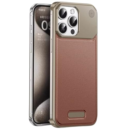 Coque en cuir iPhone 16 Pro Max MagSafe luxe et métal