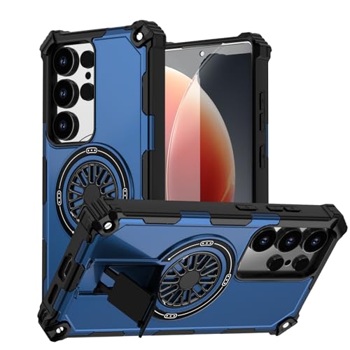 XINYANDIN �K�p�Ώ�Samsung Galaxy S26 Ultra/S26+/S26�p�}�O�l�b�g�P�[�X�A�X�����Ȃ�����d�グ�̑ϏՌ��J�o�[�B���X�^���h�t��,�u���[,S26 Ultra