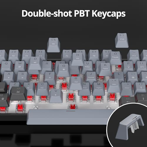 Image of 60 Percent Gaming Keyboard 60% Mechanical Keyboard Ultra Compact Wired Keyboard RGB Backlit Red Switch for Windows PC Laptop Gamers(61 Dolch)