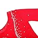 Kmeruoys Figure Skating Clothing for Women Ice Skating Show Outfit Competition Leotard (Color : Red, Size : 130CM)