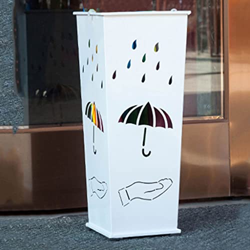 Design découpé pour ce porte-parapluie en métal rectangulaire solide - 2