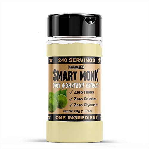 Smart Monk - 100% Monkfruit Extract, Non-Glycemic, Zero Calorie, Sugar-Free Monk Fruit Sweetener (30g)