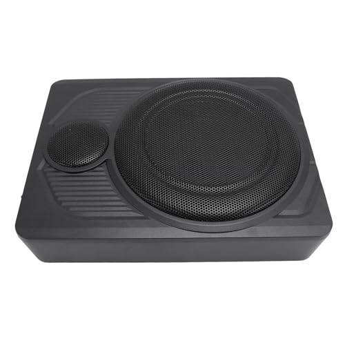 Subwoofer para Coche, 600W 10 Pulgadas subwoofer bajo el Asiento con Cable de Control de Volumen para Audio, Graves Profundos y Sonido Potente, Entrada bajo