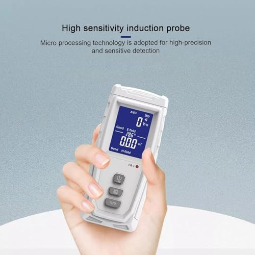 Medidor EMF digital portátil con pantalla LCD recargable miniatura 4