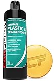 Carfidant Plastic Restorer for Cars – Refreshes Faded Plastic, Vinyl & Rubber Trim with Polish for Deep Shine – Protects Against UV & Dirt – Black Exterior & Interior Care for Detailing - 16 fl. Oz.