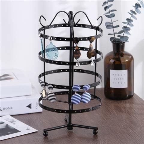 Sooyee Earring Holder Organizer,360 Rotating Earring Organizer,Jewerly Organizator 4 Tiers 144 Holes Earring Display Stands for Selling,Metal Jewlery Holder,Black