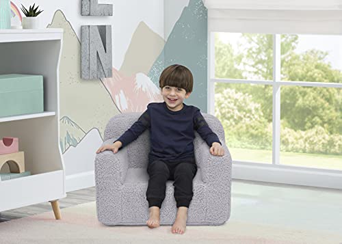 Image of Delta Children Cozee Sherpa Chair, Reading, Arm Rest|Cushion Availability, Grey