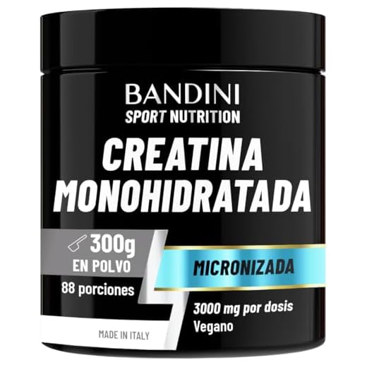 Bandini® Creatina en Polvo Micronizada - Polvo de Monohidrato de Creatina 100% Puro para Rendimiento y Potencia Muscular - Sin Sabor - Incluye dosificador - 88 Porciones - 300 gramos Vegano